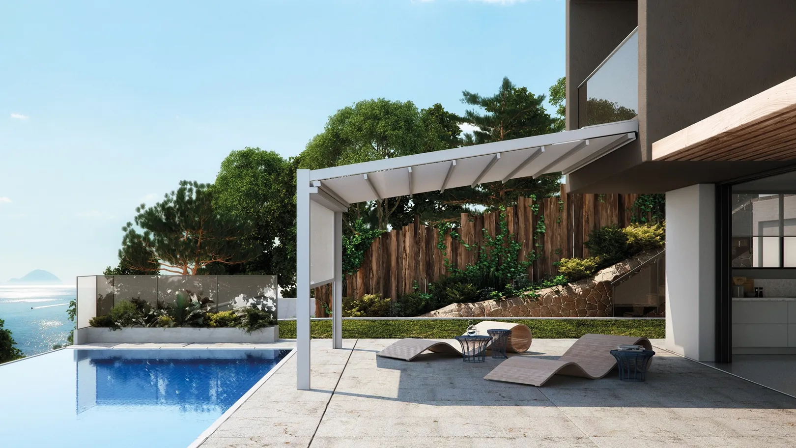 pergola-mot-husvagg-vid-pool